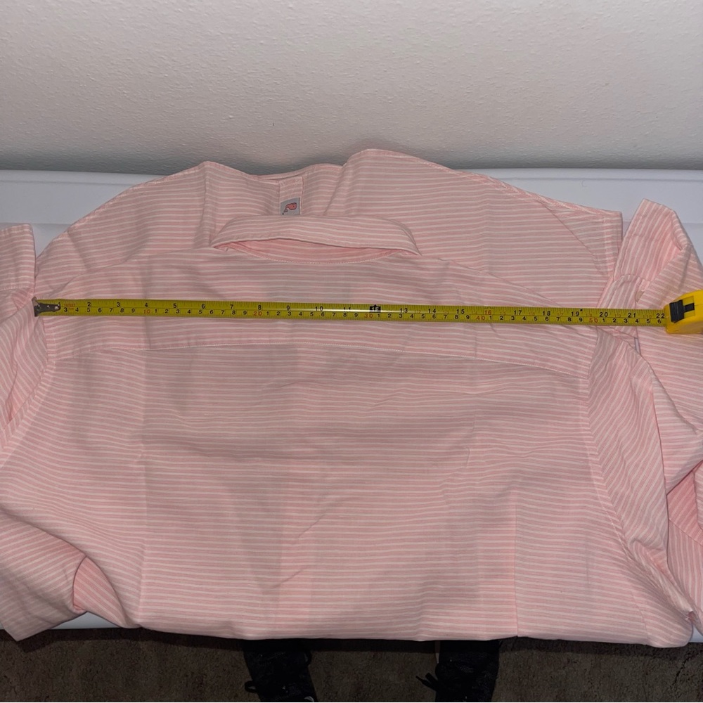 Vineyard Vines Men Slim Fit Cooper Shirt XL Pink Pinstripe Collared Cotton Linen - Picture 15 of 15
